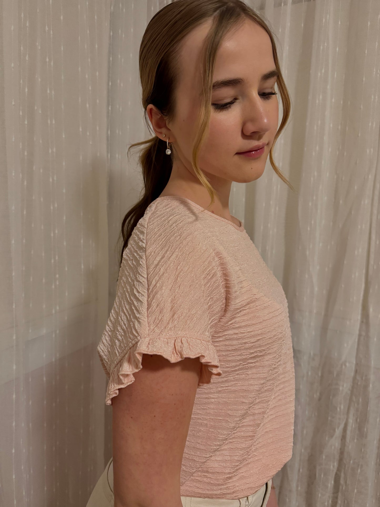 Rose Water Ruffle Shirt